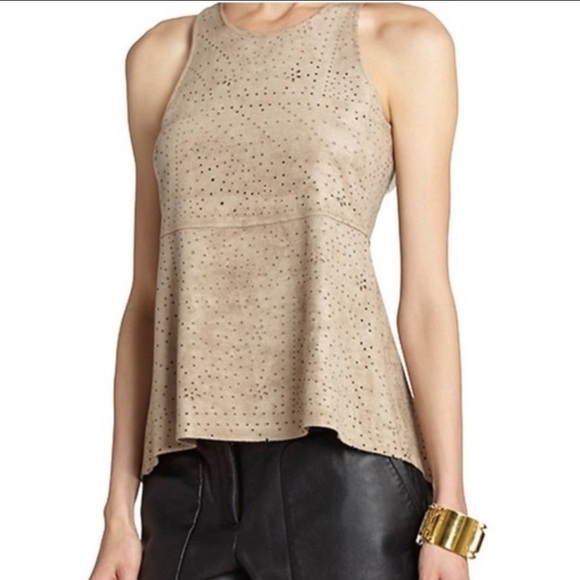 BCBGMaxAzria Tops - BCBG MaxAzria Tan Caralyn Pumice Peplum Top